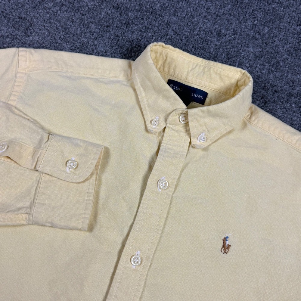Ralph Lauren Kids Yellow Cotton Oxford Long Sleeve Button Down Shirt Size 16